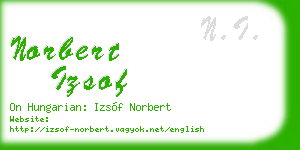 norbert izsof business card
