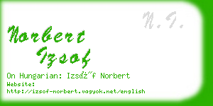 norbert izsof business card